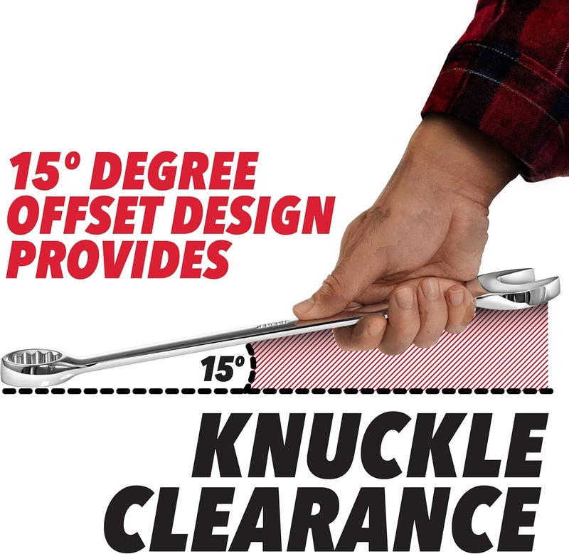 Jaeger 1-5/16 Inches Jumbo Combination Wrench with 15° Offset Box End – Heavy-Duty Metric Wrench with 12-Point Box End, High-Strength Steel, Automotive, Construction, and Mechanical Applications - Image 4